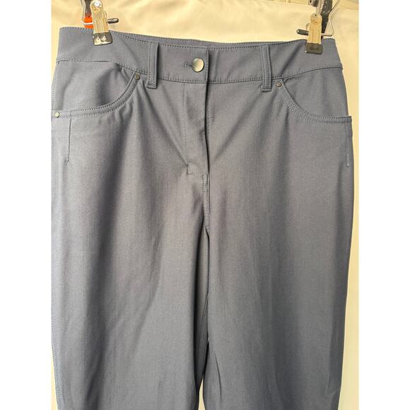 City Sleek Slim-Fit 5 Pocket High-Rise Pant Navy - Picture 3 of 8